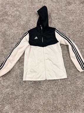 adidas Two-Tone Black and White Hooded Track Jacket
